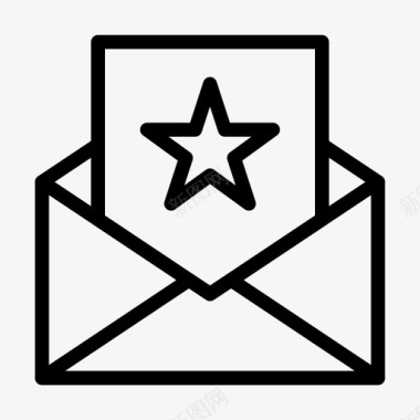 电子邮件普通邮件星型图标图标