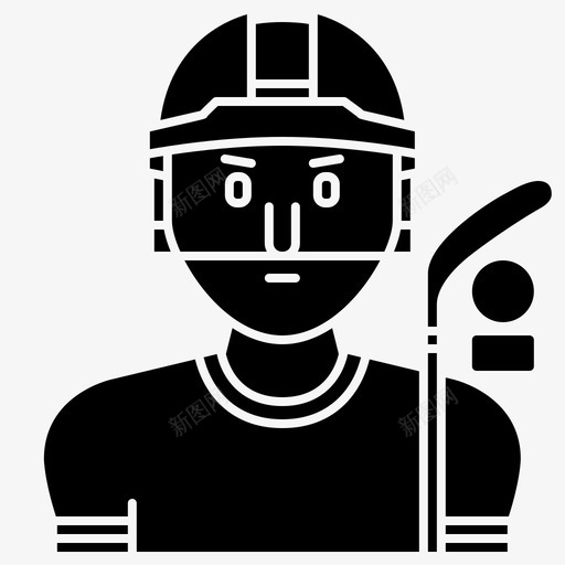冰球头像玩家图标svg_新图网 https://ixintu.com 冰球 头像 玩家 男性运动雕文 运动