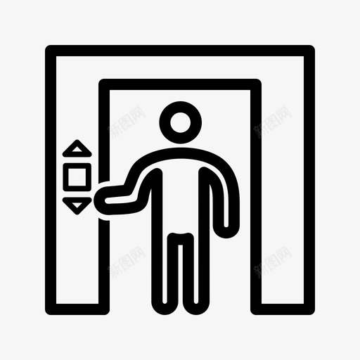 使用电梯电梯内的人按按钮人图标svg_新图网 https://ixintu.com 人按 使用 按钮 电梯
