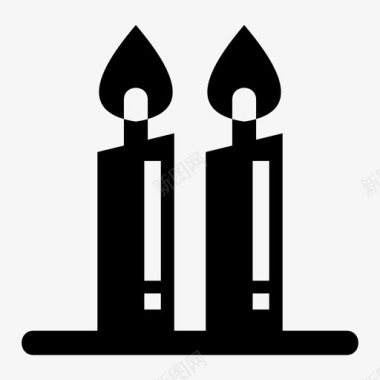 蜡烛燃烧圣诞节图标图标