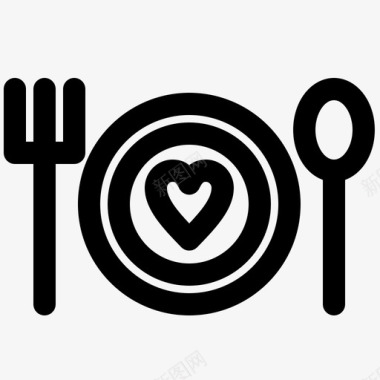 晚餐爱情盘子图标图标