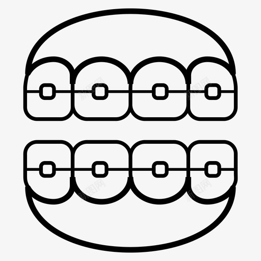 牙套牙科牙齿图标svg_新图网 https://ixintu.com 医疗 图标 牙套 牙科 牙齿 线图
