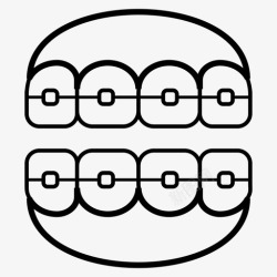 牙齿线图牙套牙科牙齿图标高清图片