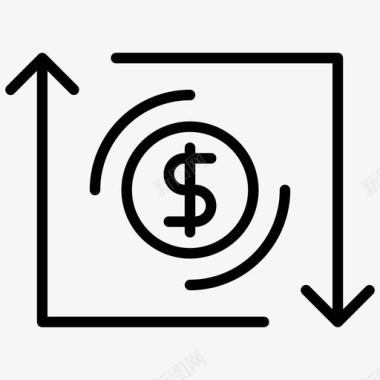 货币轮换货币美元图标图标