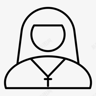 修女阿凡达天主教修女图标图标