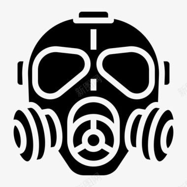 毒气面罩军用图标图标
