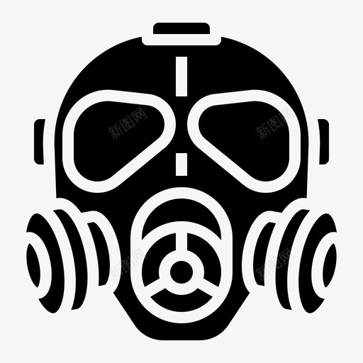 毒气面罩军用图标svg_新图网 https://ixintu.com 军用 军用黑色 有毒 毒气 防护 面罩