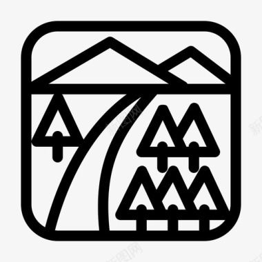 山水山川自然图标图标