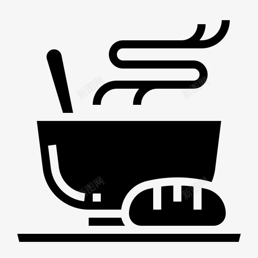 黑碗餐厅菜图标svg_新图网 https://ixintu.com 菜单 餐厅 黑碗