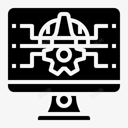 计算机工程开发投资图标svg_新图网 https://ixintu.com 开发 投资 未来商业固体 计算机工程 软件