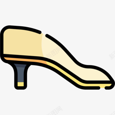 高跟鞋婚礼182线性颜色图标图标