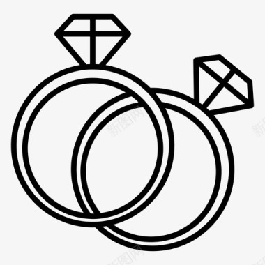 订婚戒指结婚戒指图标图标