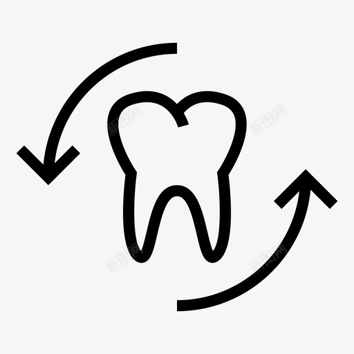 牙齿刷新修复图标svg_新图网 https://ixintu.com 修复 刷新 牙齿