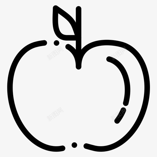 苹果新鲜水果图标svg_新图网 https://ixintu.com 健康 新鲜 水果 苹果 虚线 运动