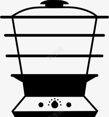蒸锅厨师设备图标图标
