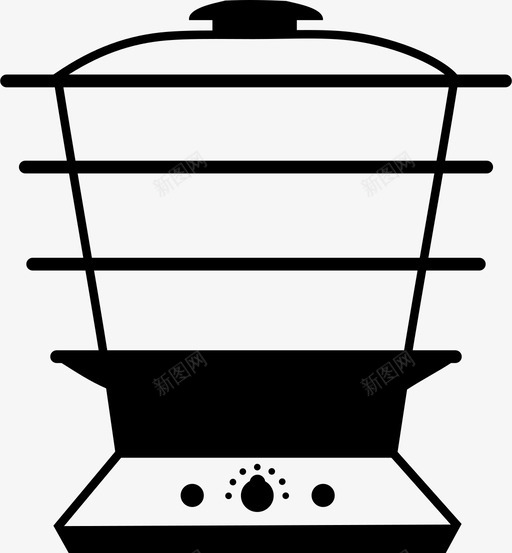 蒸锅厨师设备图标svg_新图网 https://ixintu.com 厨师 厨房 家用电器 蒸锅 设备