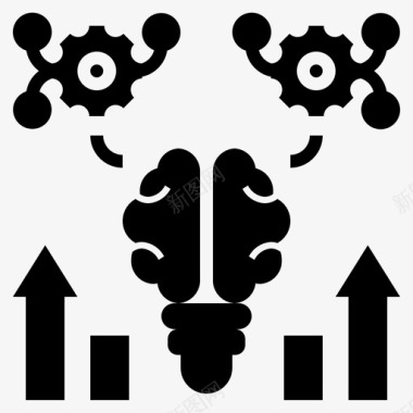 批判性思维冒险思维字形图标图标