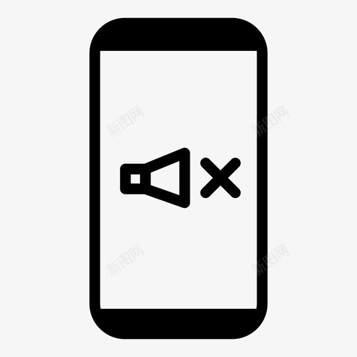静音关机手机图标svg_新图网 https://ixintu.com 关机 手机 智能 静音 音量