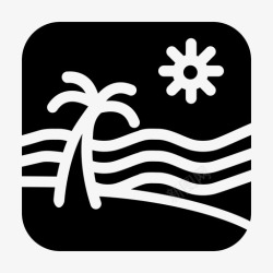 浑然一体沙滩山水自然图标高清图片