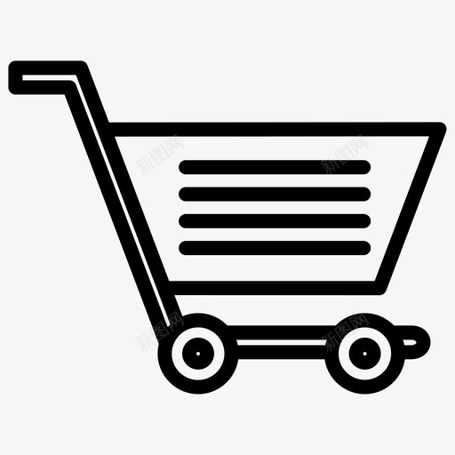 购物车集市商店图标svg_新图网 https://ixintu.com 加粗 商店 服装 粗线条 购物 购物车 集市