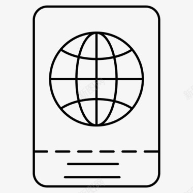 护照旅行世界各地图标图标