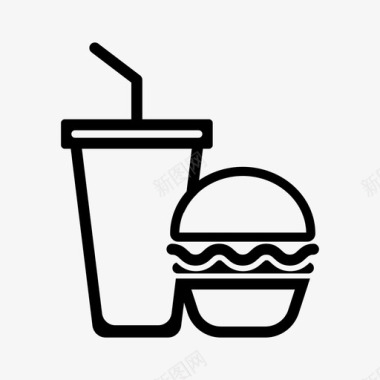 汉堡苏打水快餐食品饮料图标图标