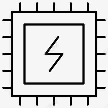 微芯片处理器处理器电源图标图标