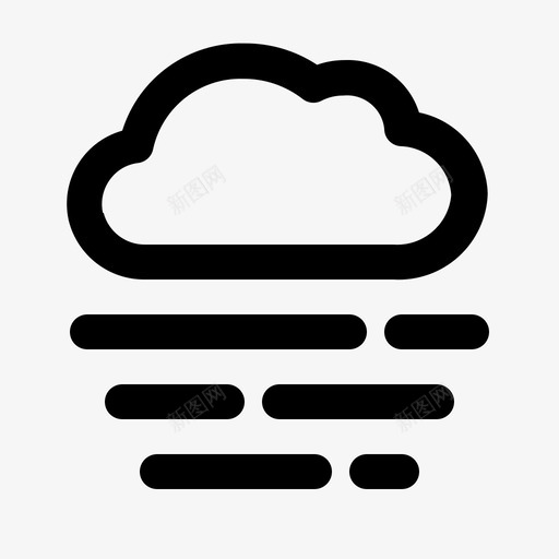 云雾天空图标svg_新图网 https://ixintu.com 云 冬天的线 天气 天空 雾 风