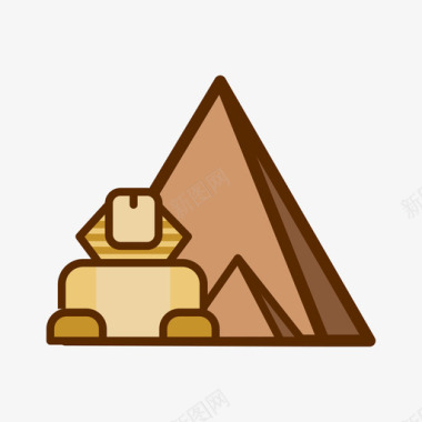 埃及金字塔旅游建筑图标