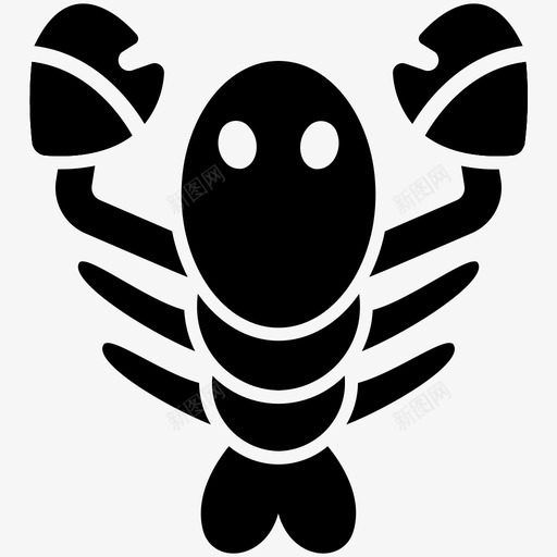 龙虾虾海鲜图标svg_新图网 https://ixintu.com 夏季 海鲜 龙虾