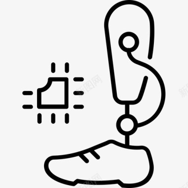 假肢自动腿医学图标图标