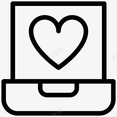 笔记本电脑心脏爱情图标图标