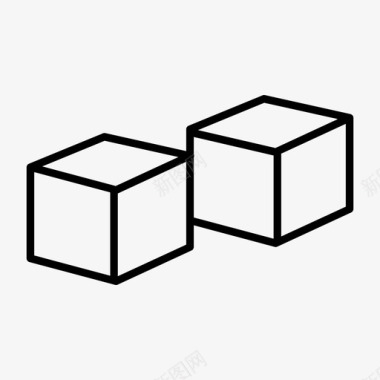 立方体积木建筑图标图标