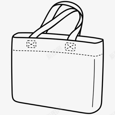 无纺布购物袋手袋可重复使用的手提包图标图标
