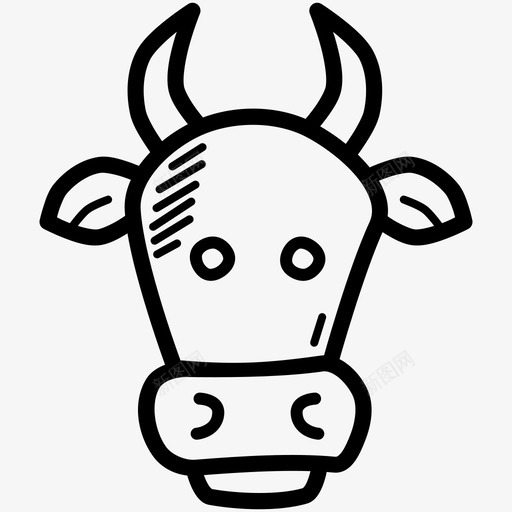 牛动物中国图标svg_新图网 https://ixintu.com 中国 动物 十二生肖 奶制品 涂鸦