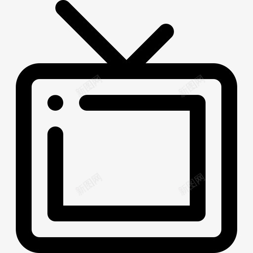 电视界面媒体图标svg_新图网 https://ixintu.com 媒体 屏幕 用户 电视 界面 界面设计