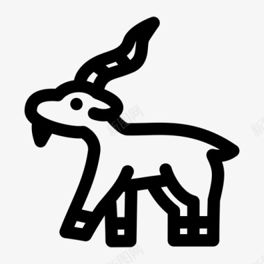 旋角羚羊动物生物图标图标