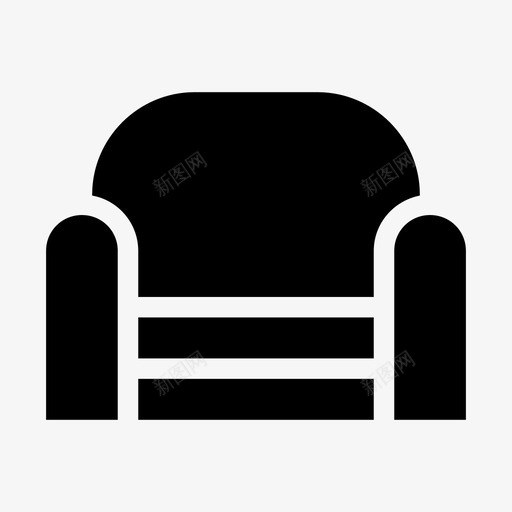 扶手椅舒适家具图标svg_新图网 https://ixintu.com 家具 家用电器填充物 座椅 扶手椅 舒适