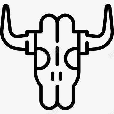 BullSkull三个线性维京人中的一个图标图标