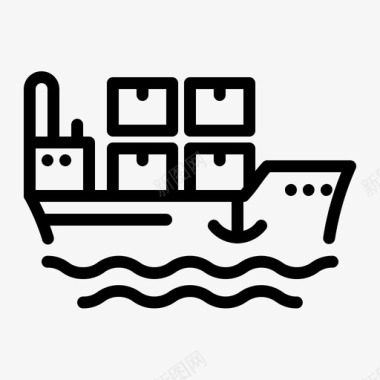 物流船舶货物交货装运图标图标