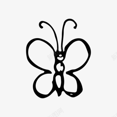 蝴蝶涂鸦昆虫图标图标