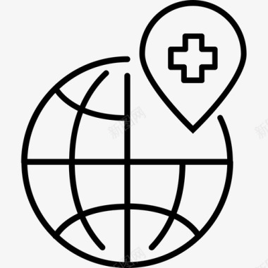 地球健康医院图标图标