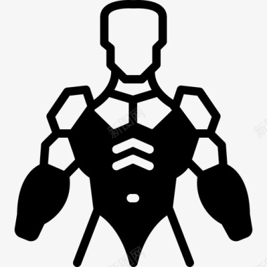外骨骼盔甲机器人图标图标