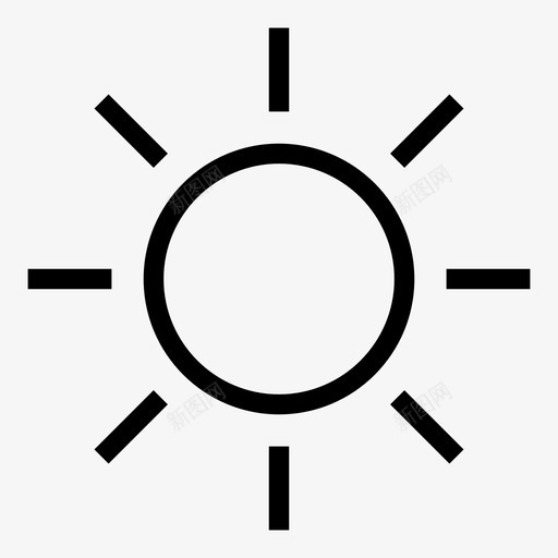 亮度日光阳光图标svg_新图网 https://ixintu.com 36px 亮度 天气 日光 用户界面 轮廓 阳光
