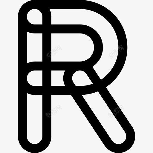 字母R平面69线形图标svg_新图网 https://ixintu.com 字母 平面设计 线形