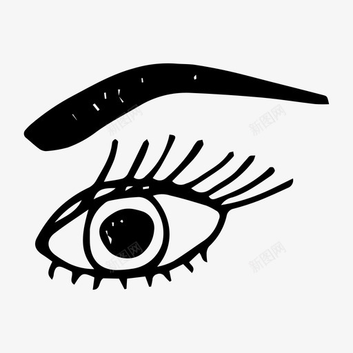 眼睛涂鸦素描图标svg_新图网 https://ixintu.com 涂鸦 眼睛 素描