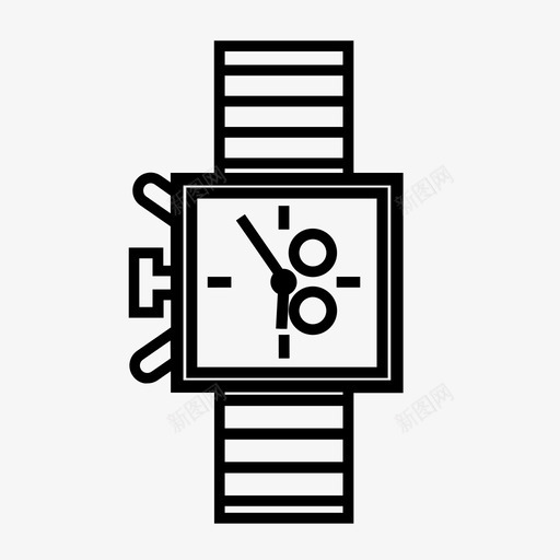 手表钟表珠宝图标svg_新图网 https://ixintu.com 手表 方形 方形手表 时间 珠宝 钟表