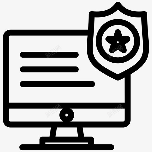 监视器徽章计算机图标svg_新图网 https://ixintu.com 徽章 执法 法律 监视器 计算机 陆军粗体线集108