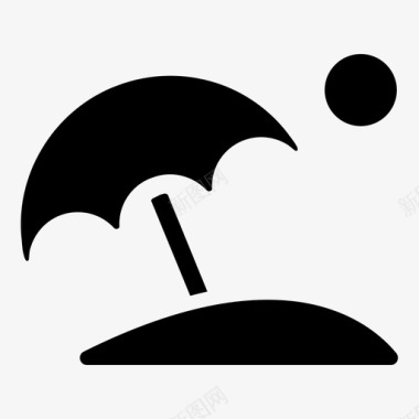 海滩雨伞假期图标图标