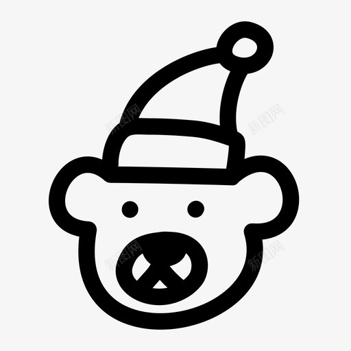 圣诞熊帽子假日图标svg_新图网 https://ixintu.com 假日 圣诞熊 圣诞画 帽子